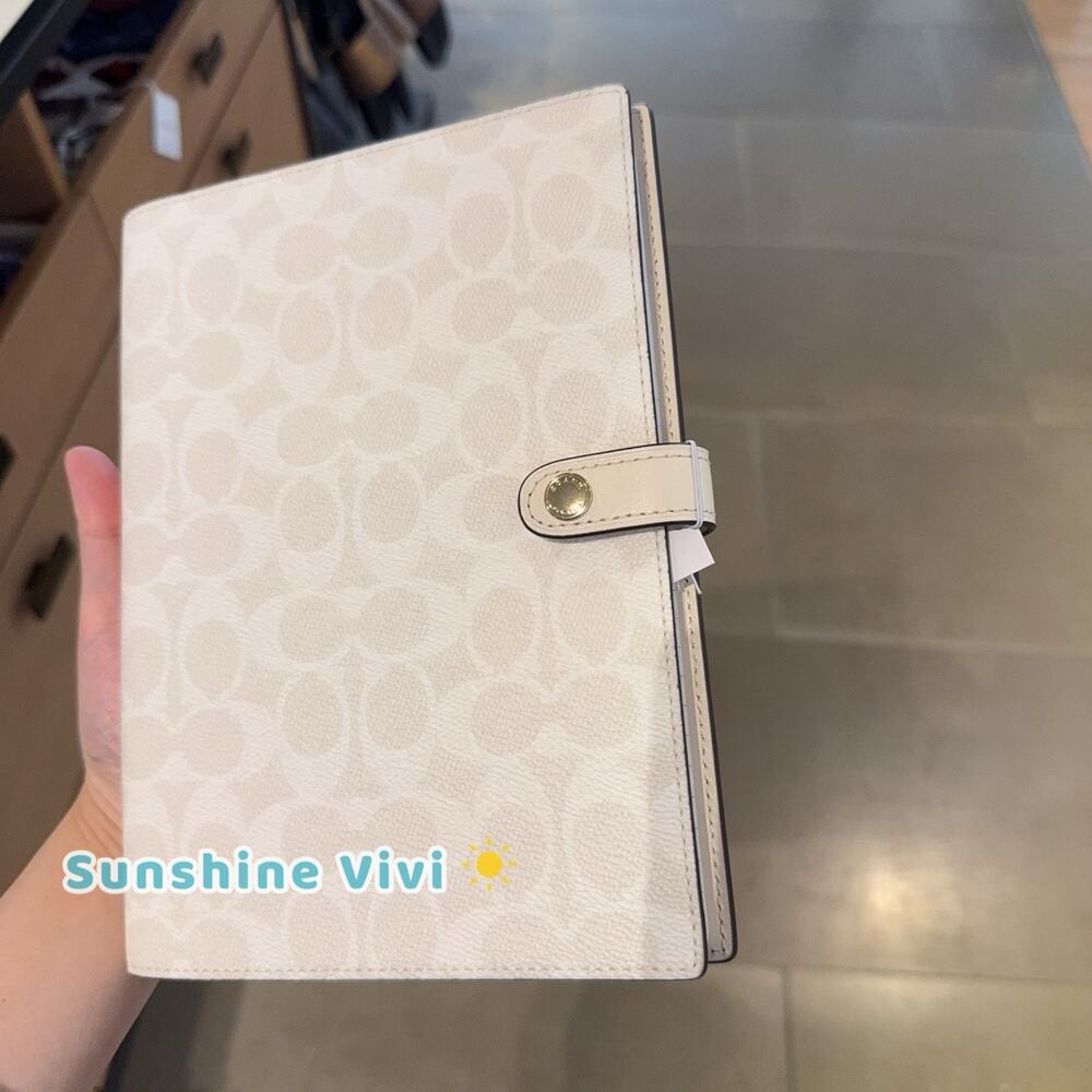 NWT Coach Notebook In Signature Canvas CZ198, White/Chalk - Picture 2 of 6
